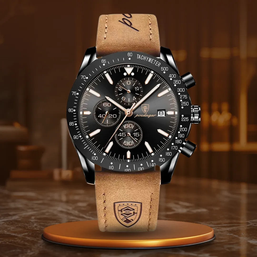 Lichtgevend datum chronograaf horloge