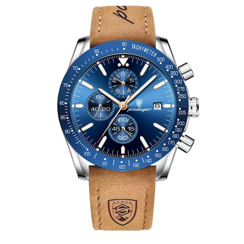Lichtgevend datum chronograaf horloge