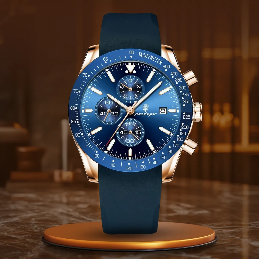 Lichtgevend datum chronograaf horloge