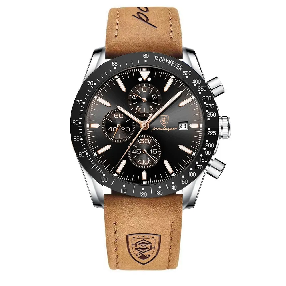 Lichtgevend datum chronograaf horloge