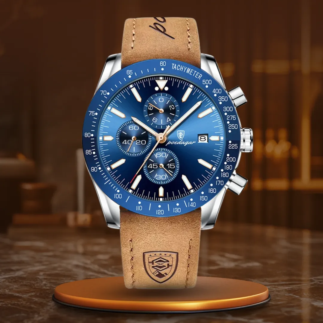 Lichtgevend datum chronograaf horloge