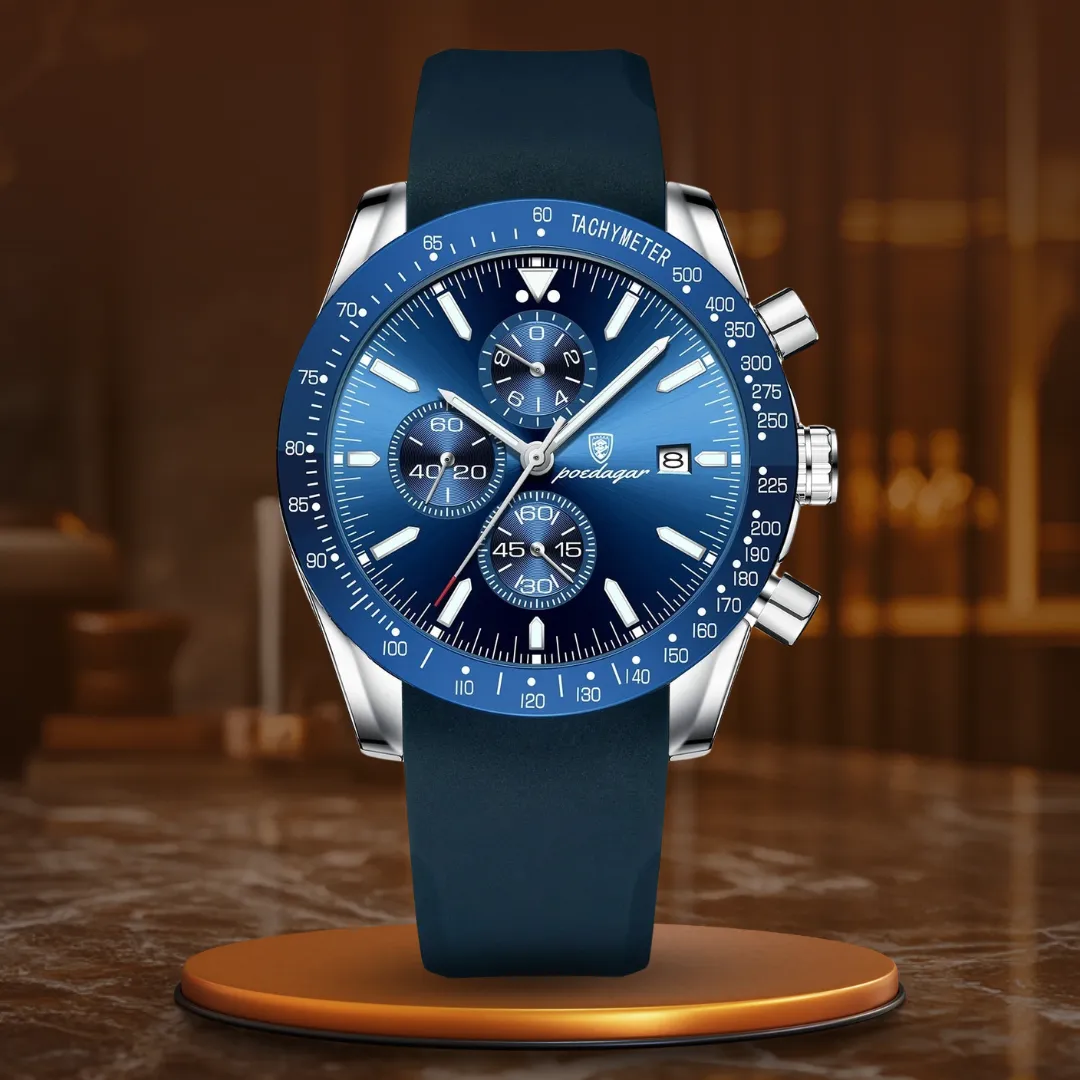 Lichtgevend datum chronograaf horloge