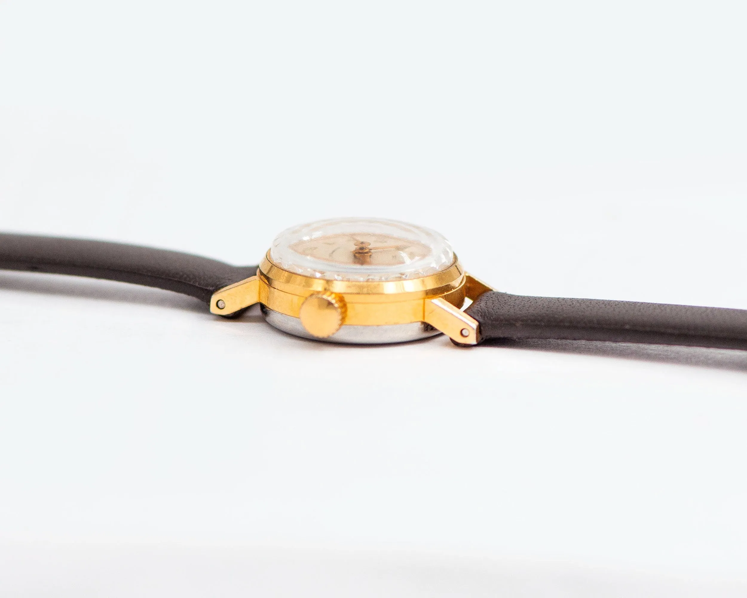 Limited edition women watch Seagull gold plated, women micro wristwatch tiny jewelry, retro watch for women vintage new premium leather band