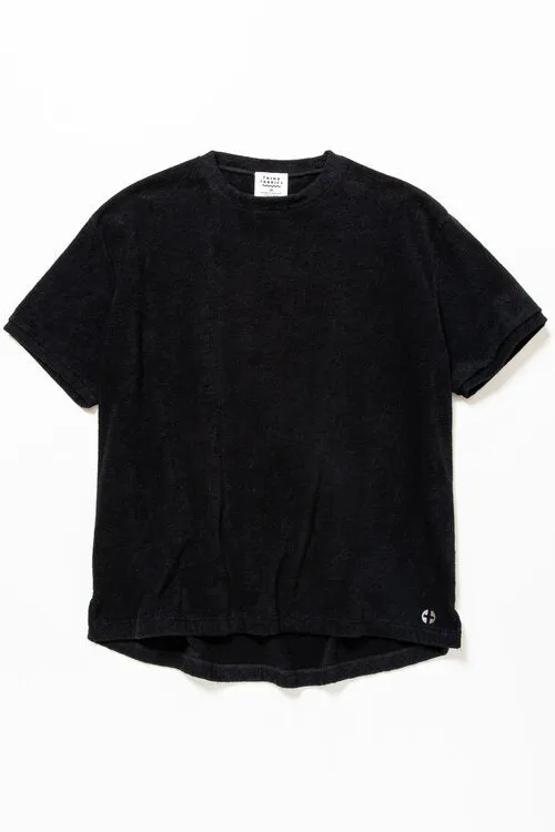 Loose Fit Relax T-Shirt - Black Organic Cotton Pile