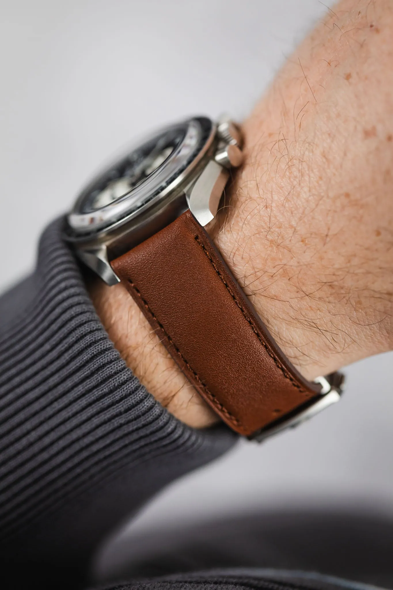 Lunar Deployment Baranil Watch Strap in Cognac