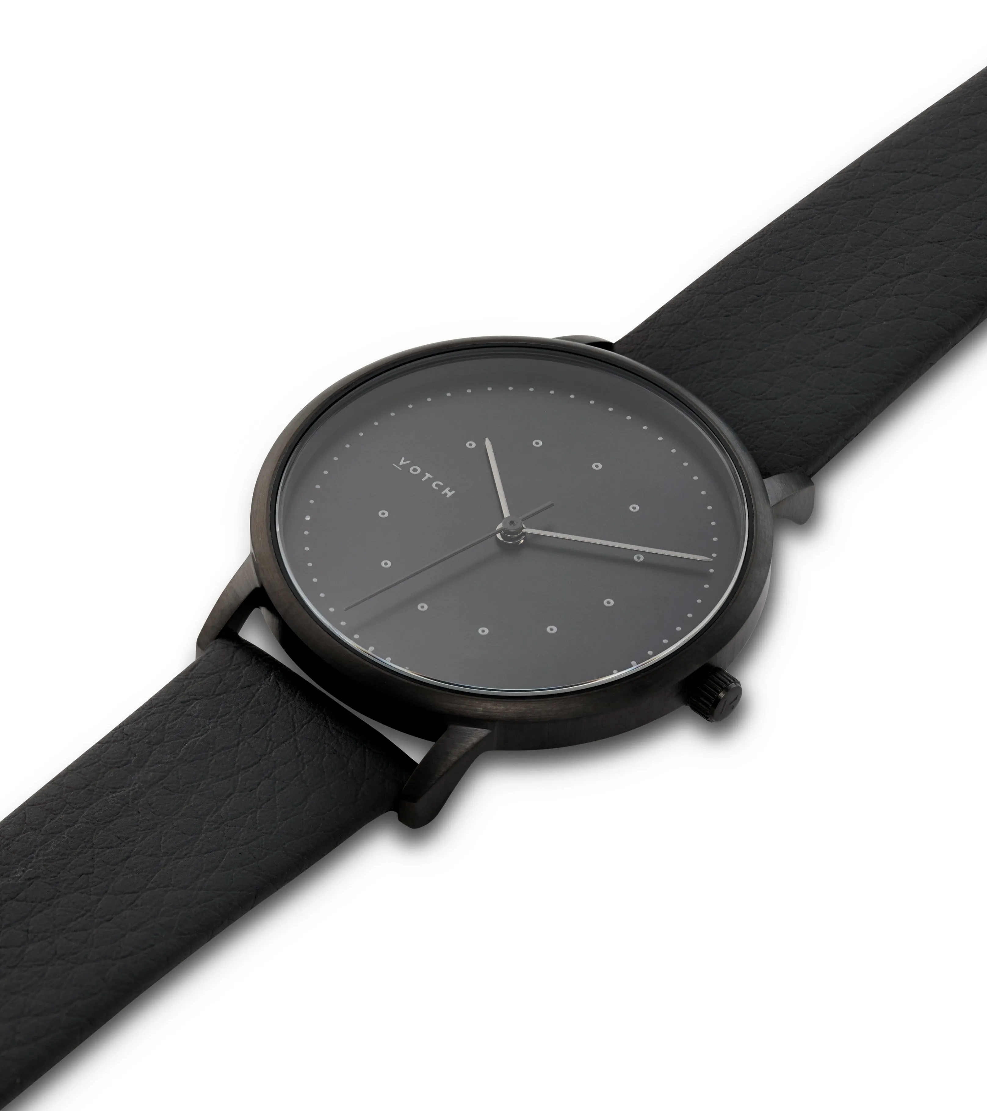 Lyka Watch with Black Dial | Black Vegan Leather Strap