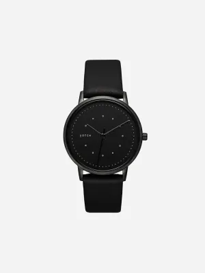 Lyka Watch with Black Dial | Black Vegan Leather Strap