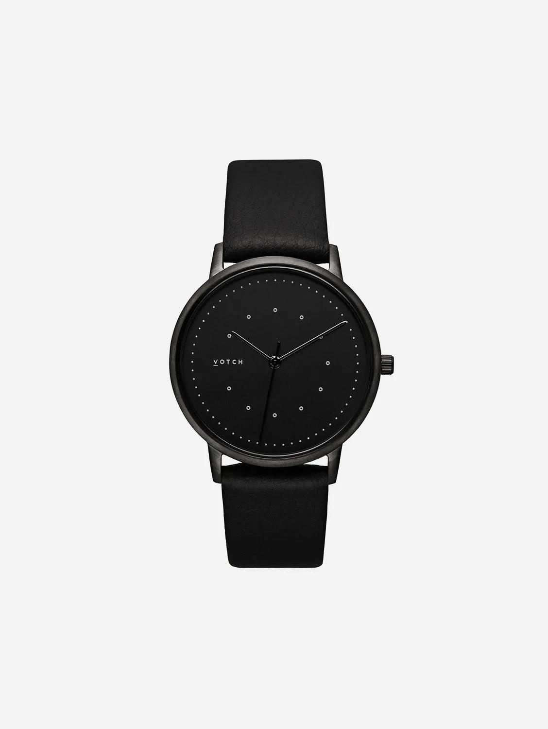 Lyka Watch with Black Dial | Black Vegan Leather Strap