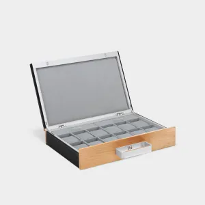 MACKENZIE 12 ORIGINAL WATCH BRIEFCASE - BLACK / GREY