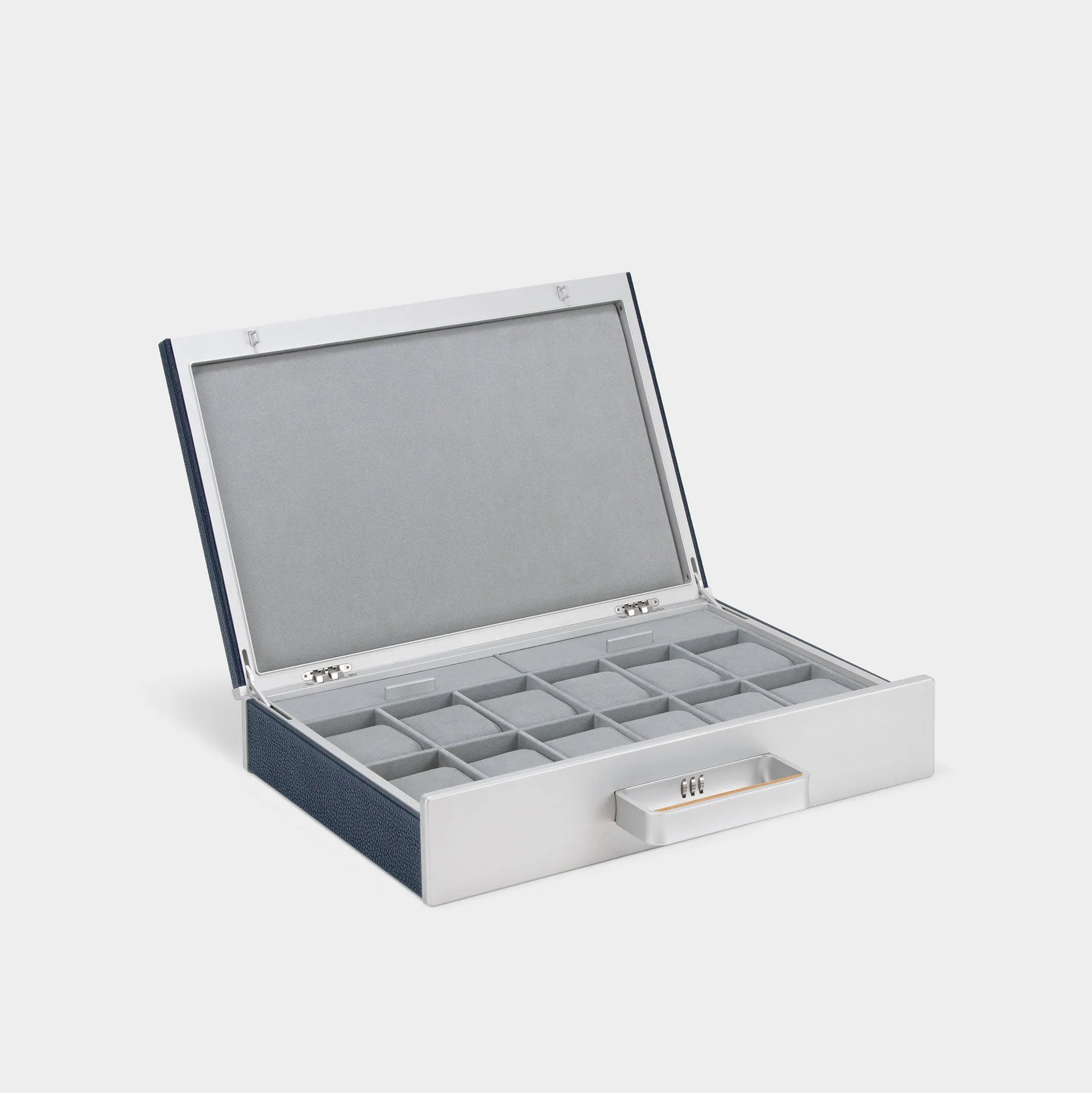 MACKENZIE 12 WATCH BRIEFCASE - MARINE / GREY