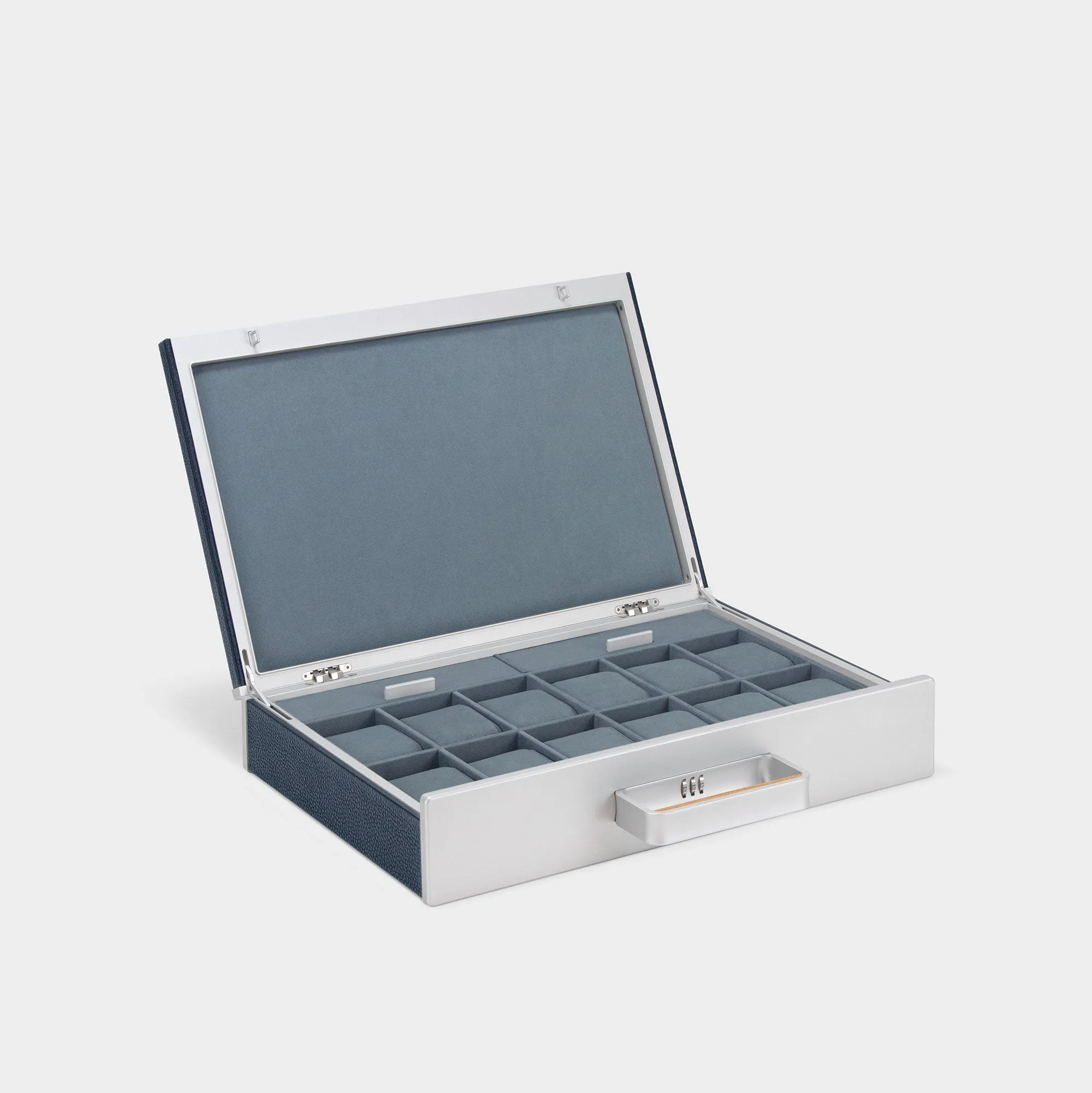 MACKENZIE 12 WATCH BRIEFCASE - MARINE / GREY