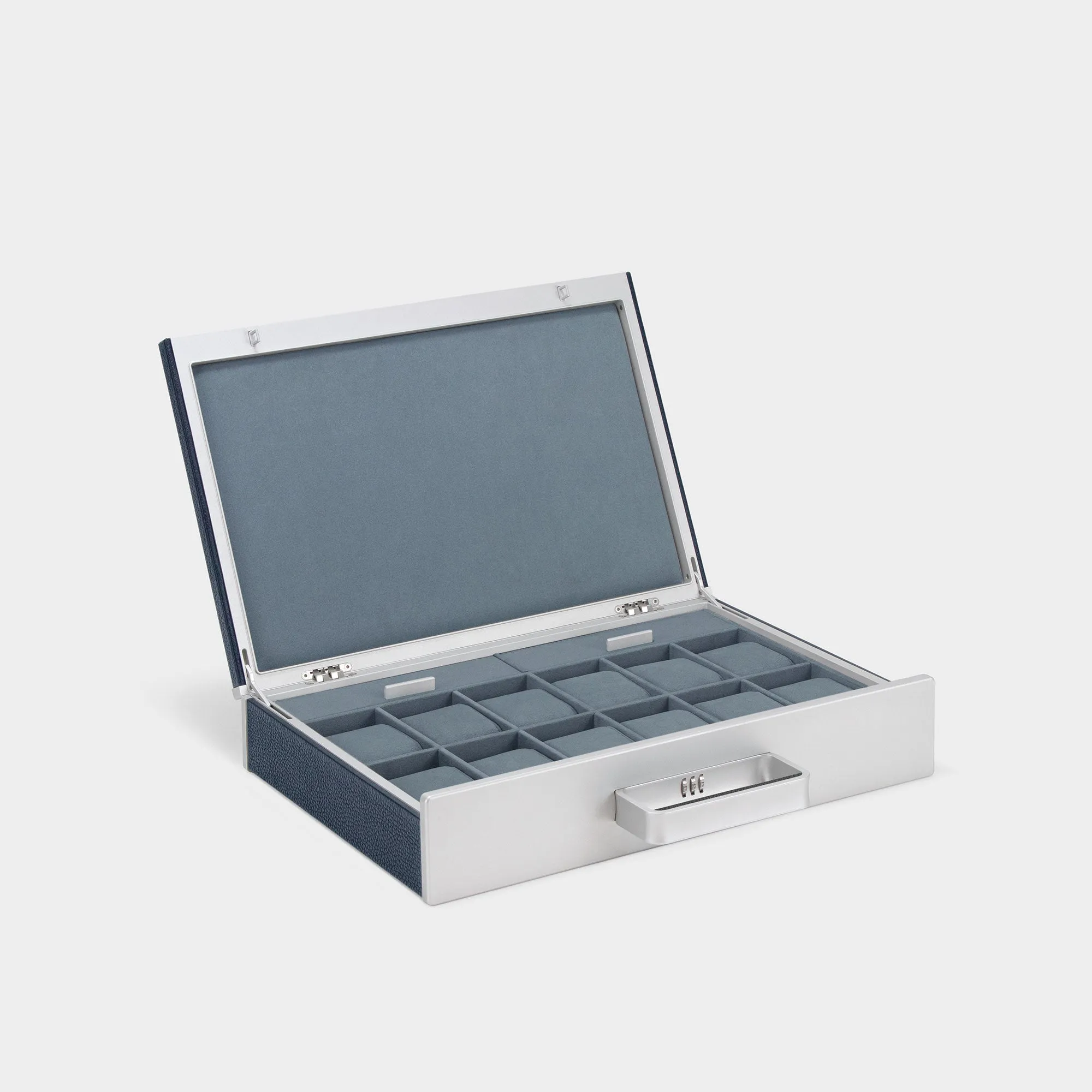 MACKENZIE 12 WATCH BRIEFCASE - MARINE / GREY