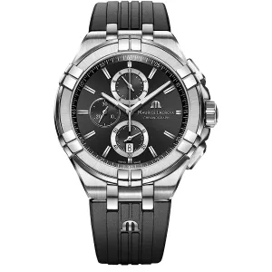 Maurice Lacroix Aikon Black Silicone Strap Black Dial Quartz Watch for Gents -AI1018-SS001-330-2