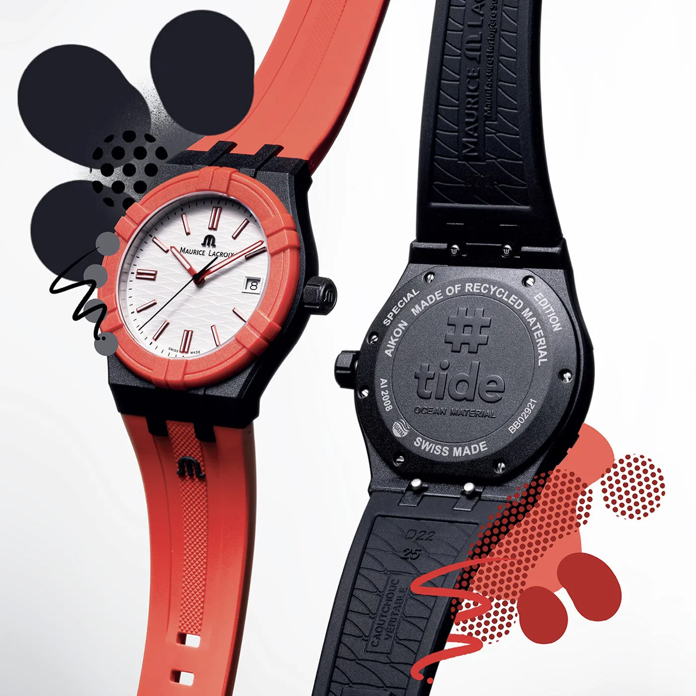 Maurice Lacroix Aikon #tide Black, Red and White