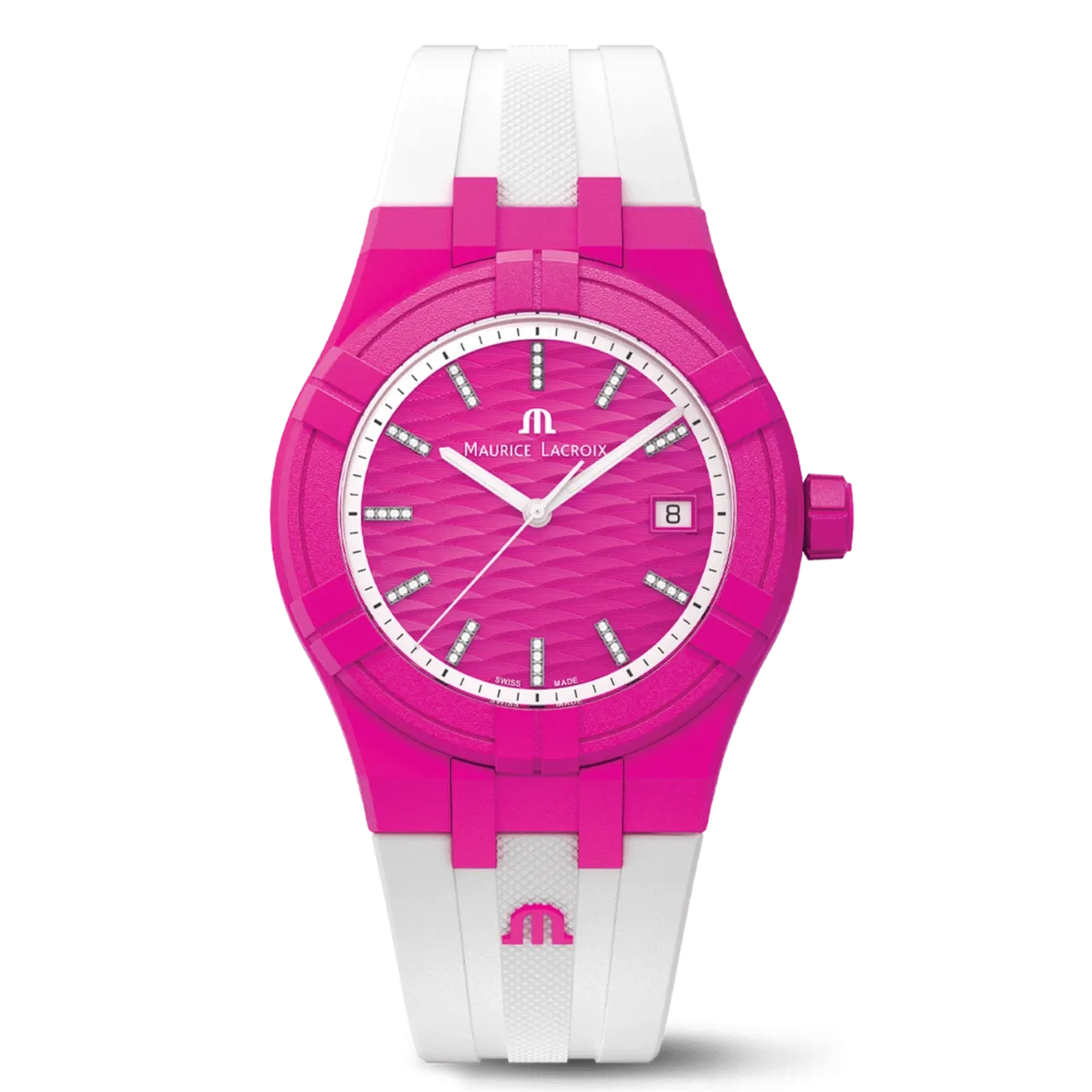 Maurice Lacroix Aikon Tide Quartz 40 mm Pink & White Watch