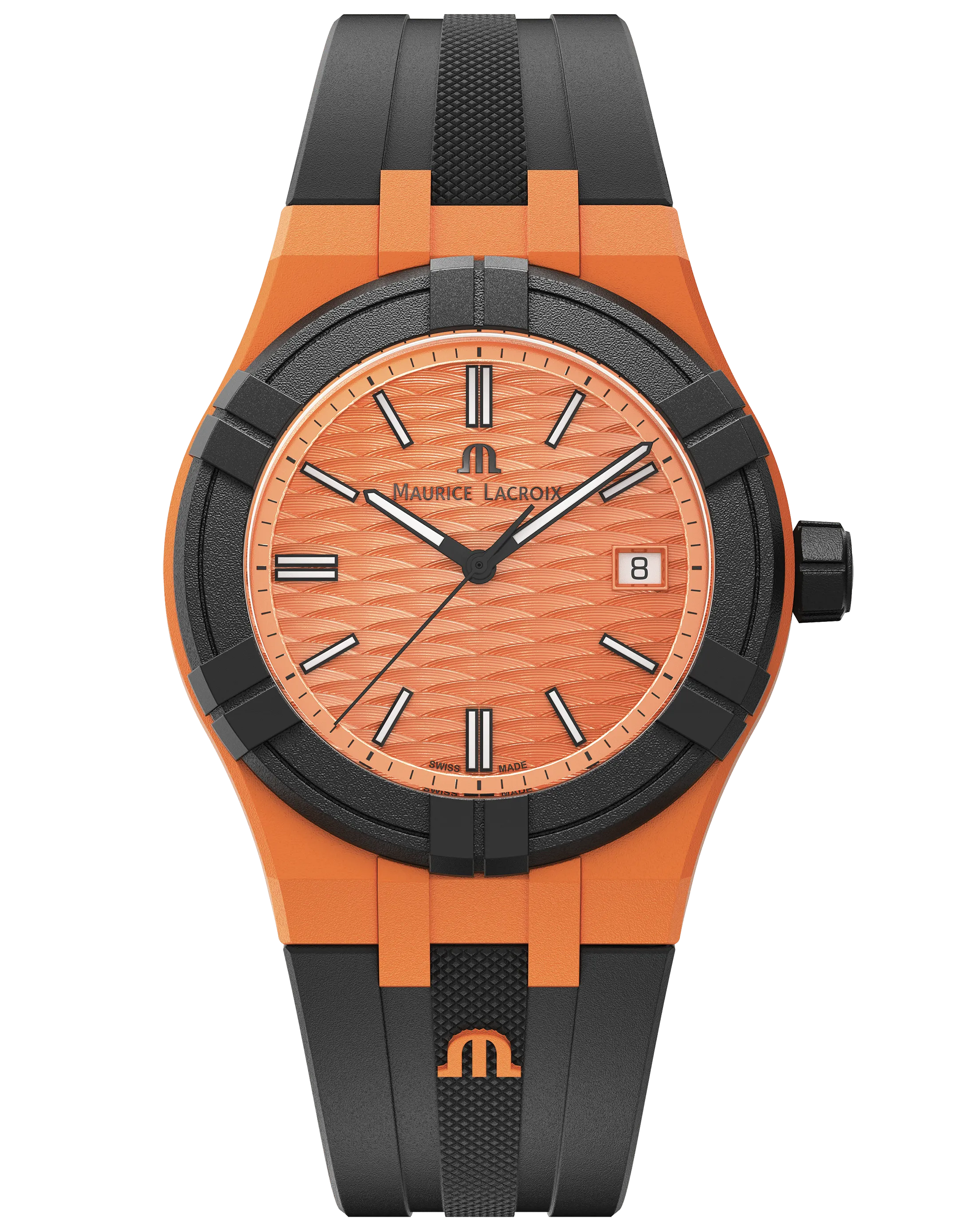 Maurice Lacroix Swiss-made AIKON #Tide Date 40mm Authentic Watch Orange