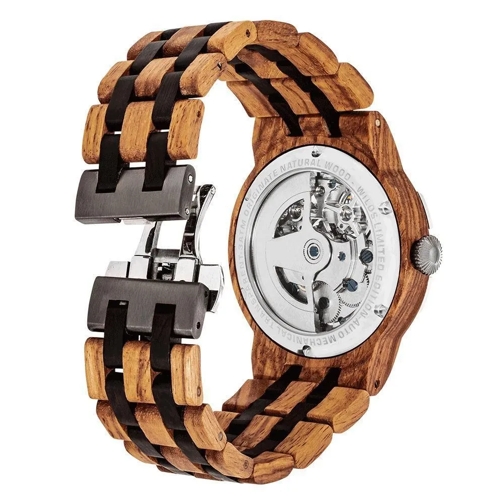 Men's Dual Wheel Automatic Ambila Wood Watch - 2020 Most Popular