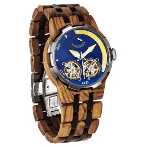 Men's Dual Wheel Automatic Ambila Wood Watch - 2020 Most Popular