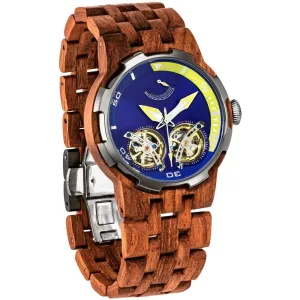 Men's Dual Wheel Automatic Kosso Wood Watch - For High End Watch
