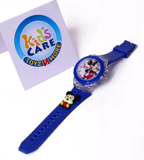 Mickey Mouse Analog Wrist Watch for Kids With Lights (W-29Y)