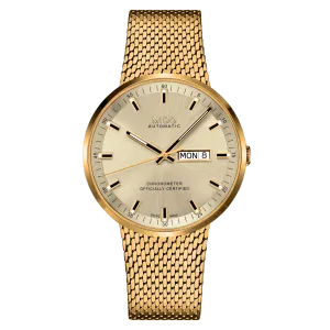 Mido Commander Icone COSC Chronometer Yellow Gold Men's Watch M0316313302100