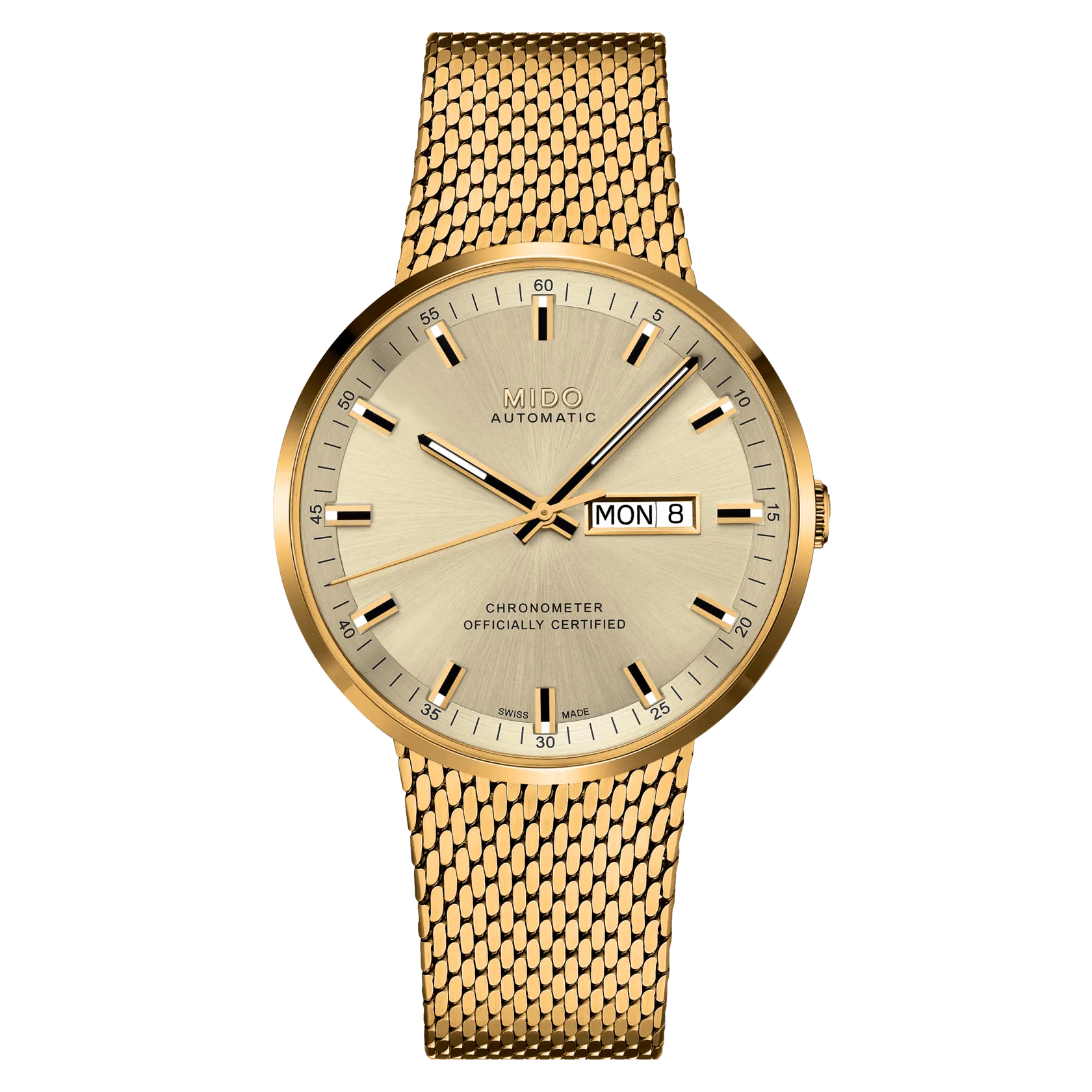 Mido Commander Icone COSC Chronometer Yellow Gold Men's Watch M0316313302100