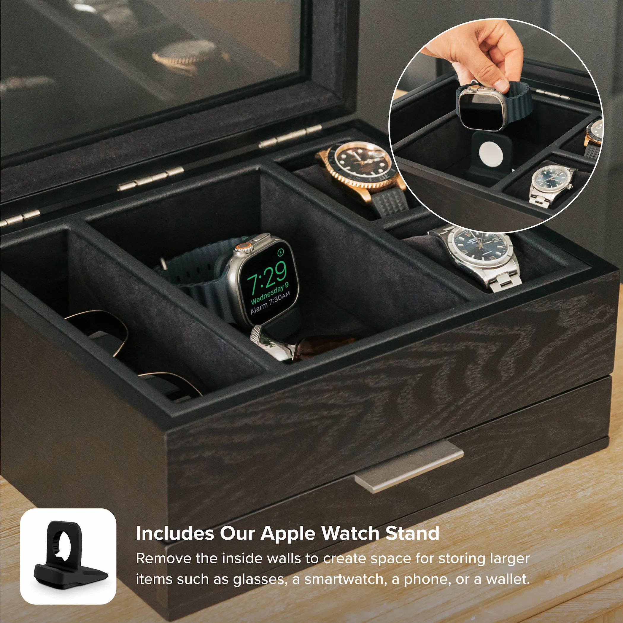 Mill Watch Box 8 Slot | Black