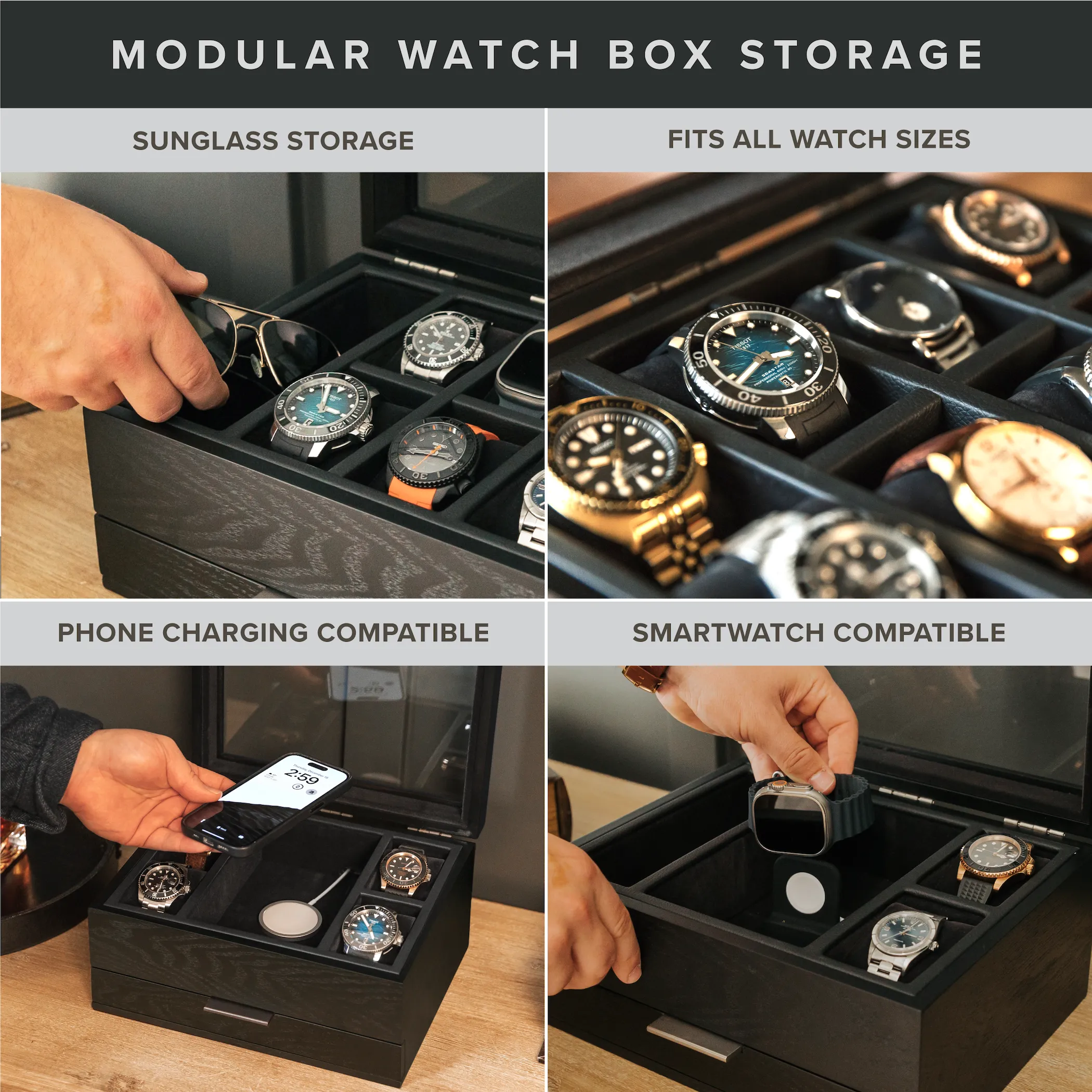 Mill Watch Box 8 Slot | Black