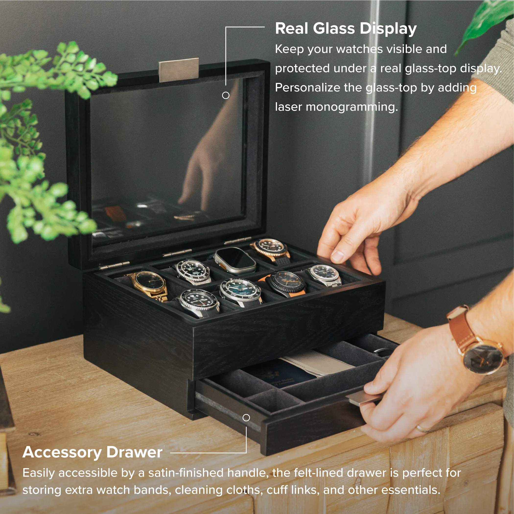 Mill Watch Box 8 Slot | Black