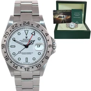 MINT 2010 Rolex Explorer II 16570 Polar White Dial Steel 40mm 3186 Watch Box
