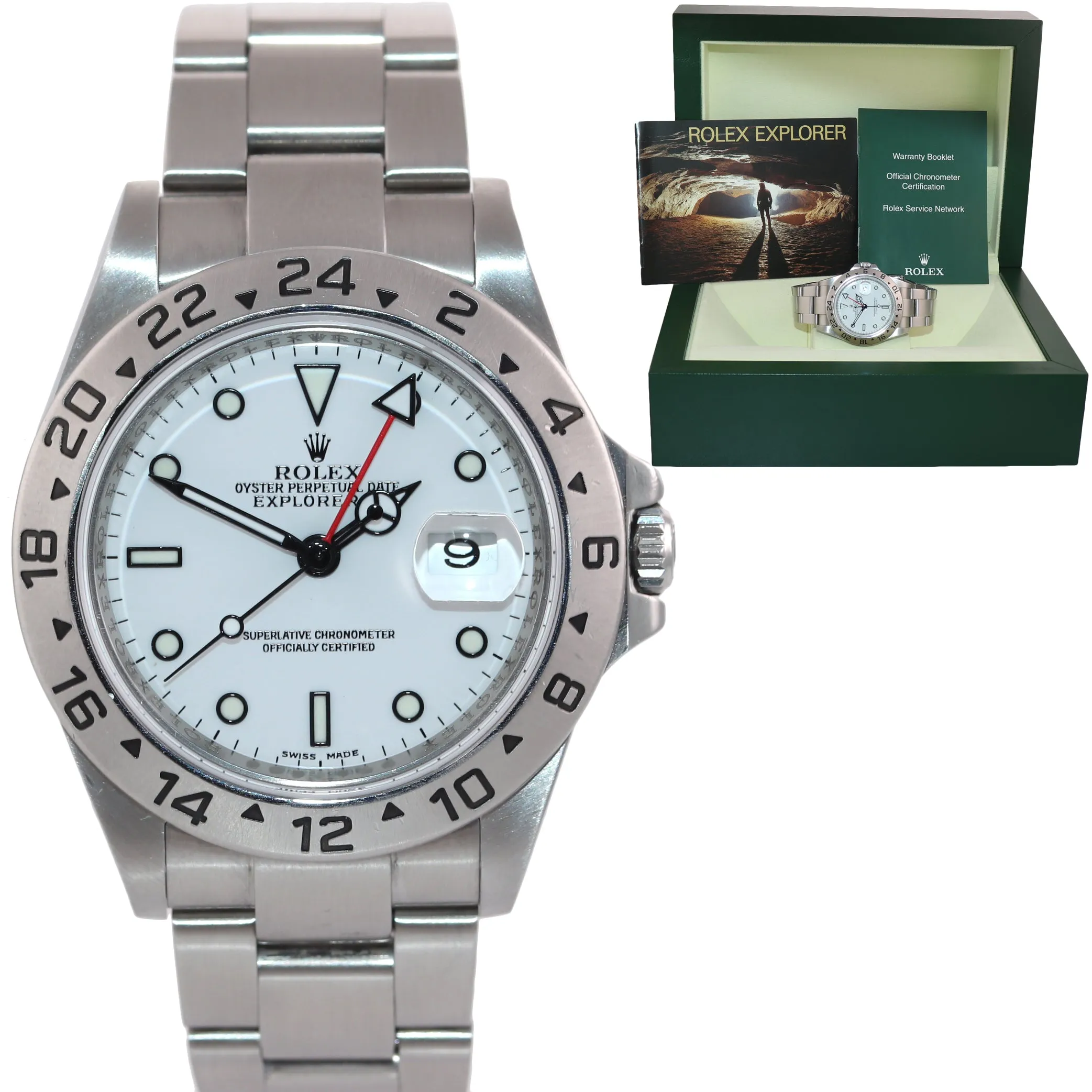 MINT 2010 Rolex Explorer II 16570 Polar White Dial Steel 40mm 3186 Watch Box