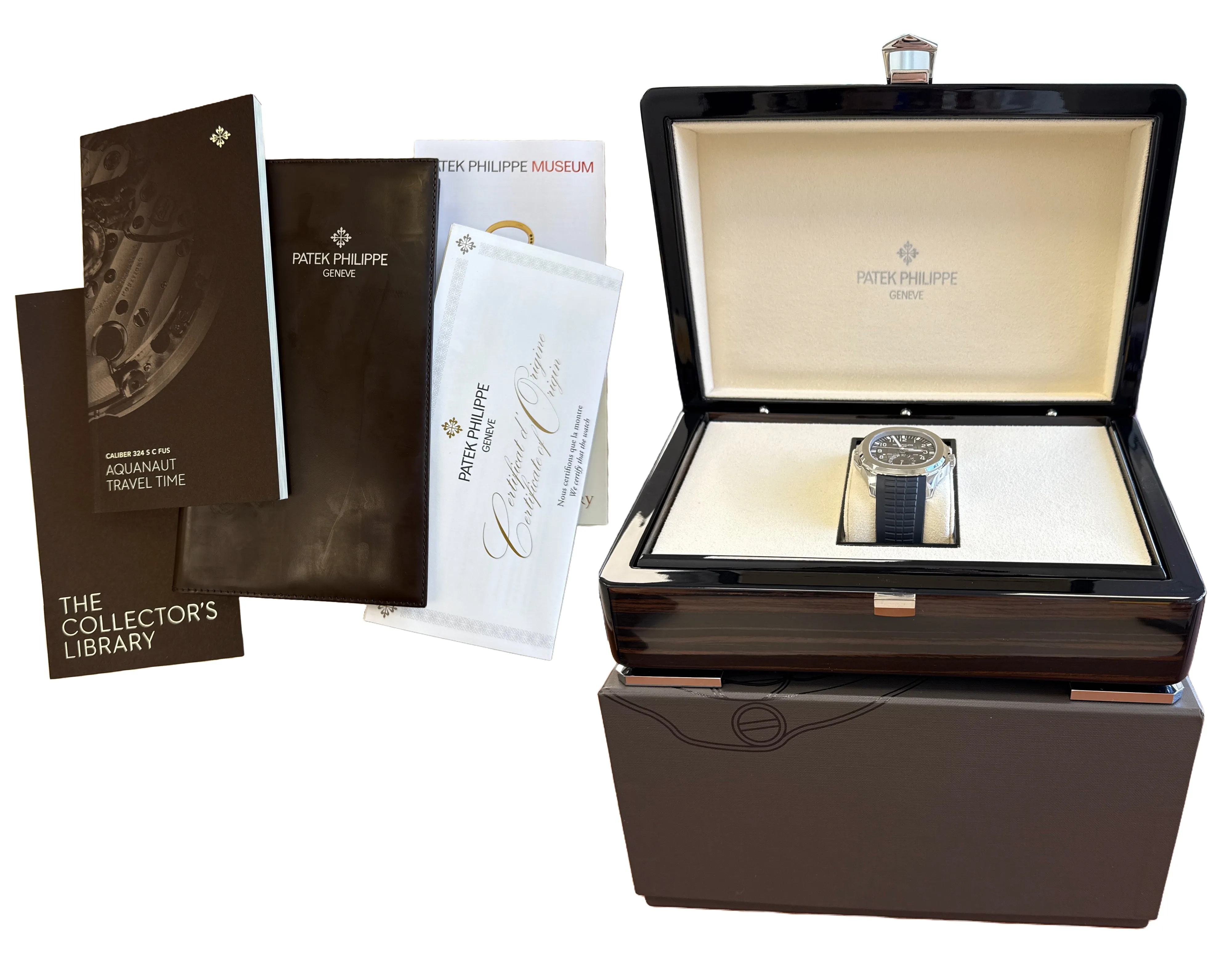 MINT 2019 PAPERS Patek Philippe Aquanaut Travel Time 40.8mm Steel 5164A-001 BOX
