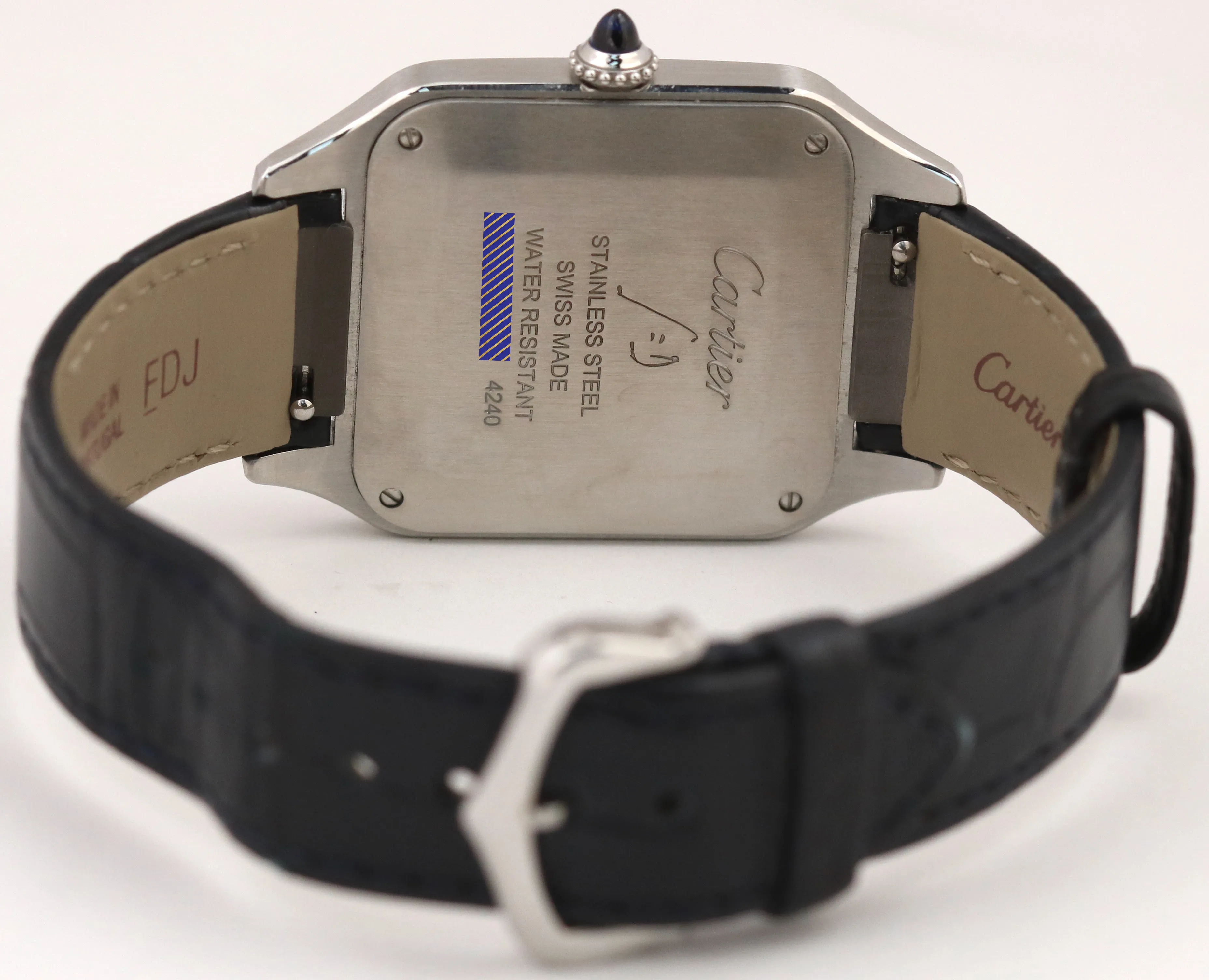 MINT 2024 PAPERS Cartier Santos Dumont SILVER Leather 4240 WSSA0022 31.4mm BOX
