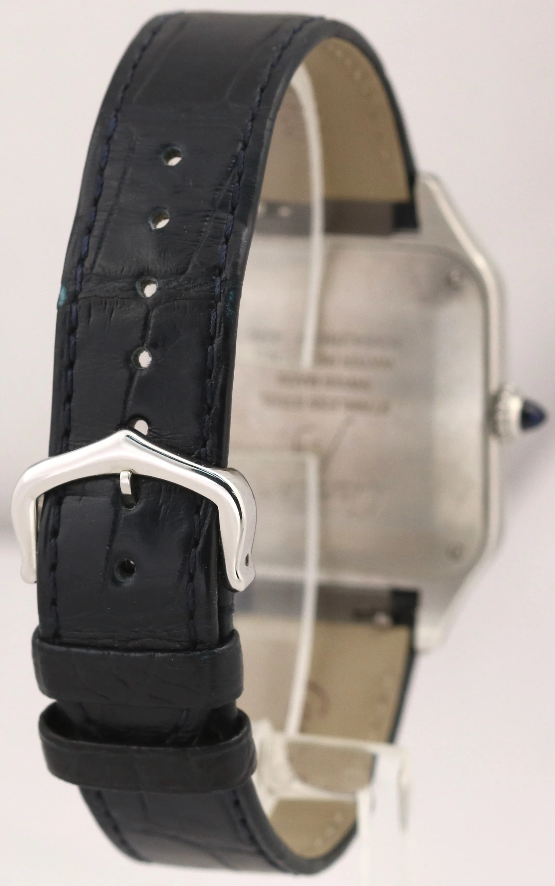 MINT 2024 PAPERS Cartier Santos Dumont SILVER Leather 4240 WSSA0022 31.4mm BOX