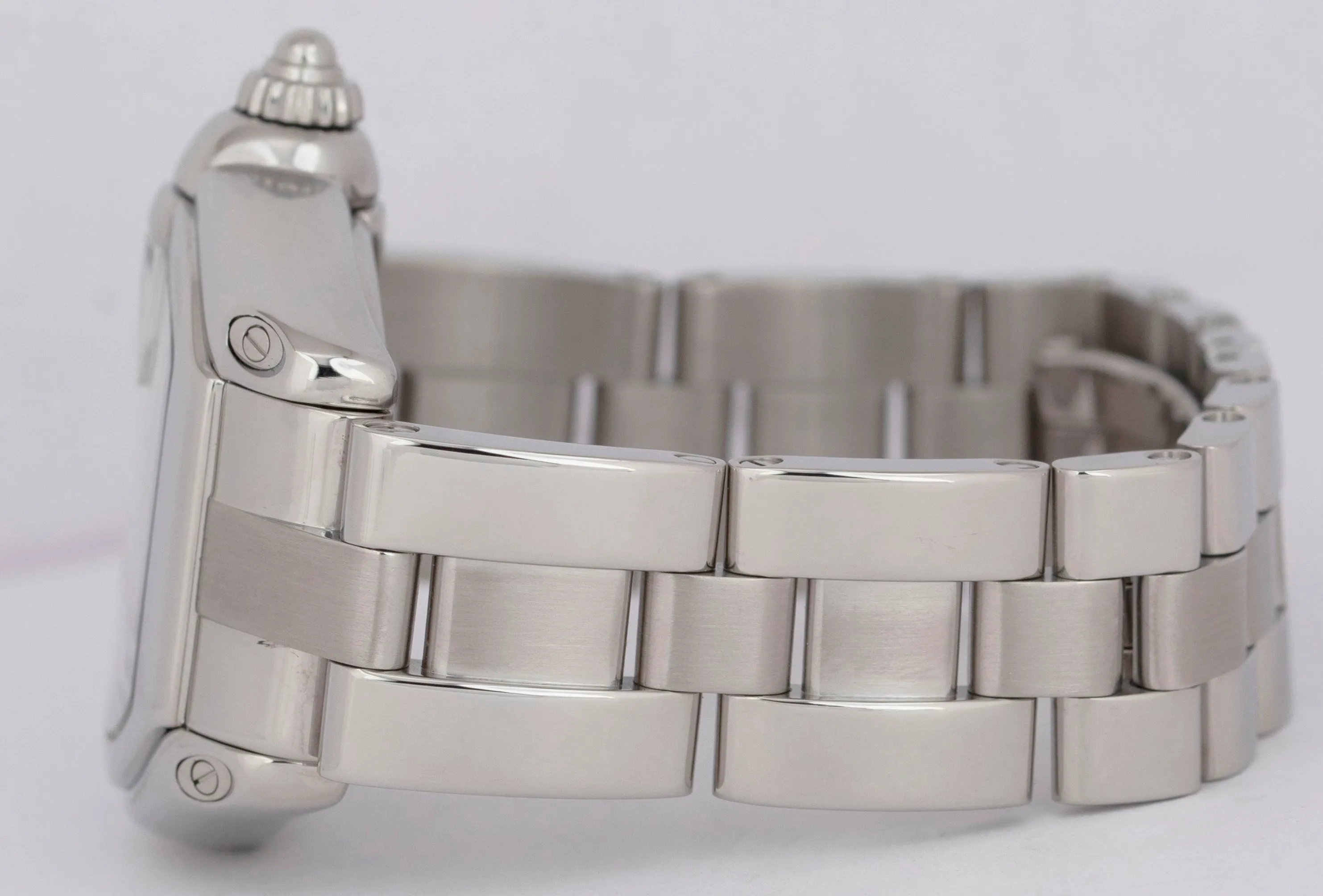MINT Cartier Roadster SILVER Roman 2675 31mm W62016V3 Quartz Stainless Watch BOX