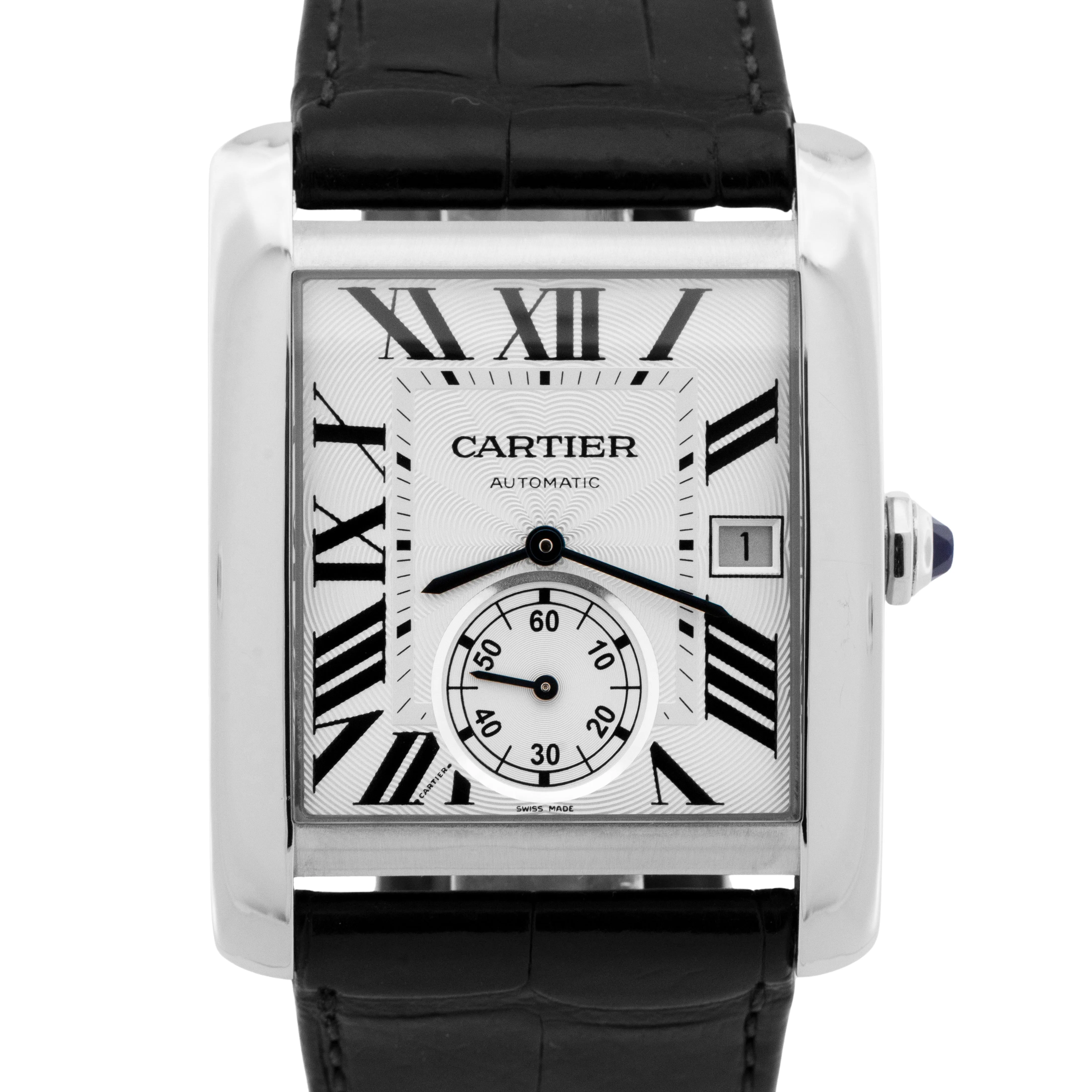 MINT Cartier Tank MC SILVER ROMAN Automatic Leather 34mm x 24mm 3589 W5330003
