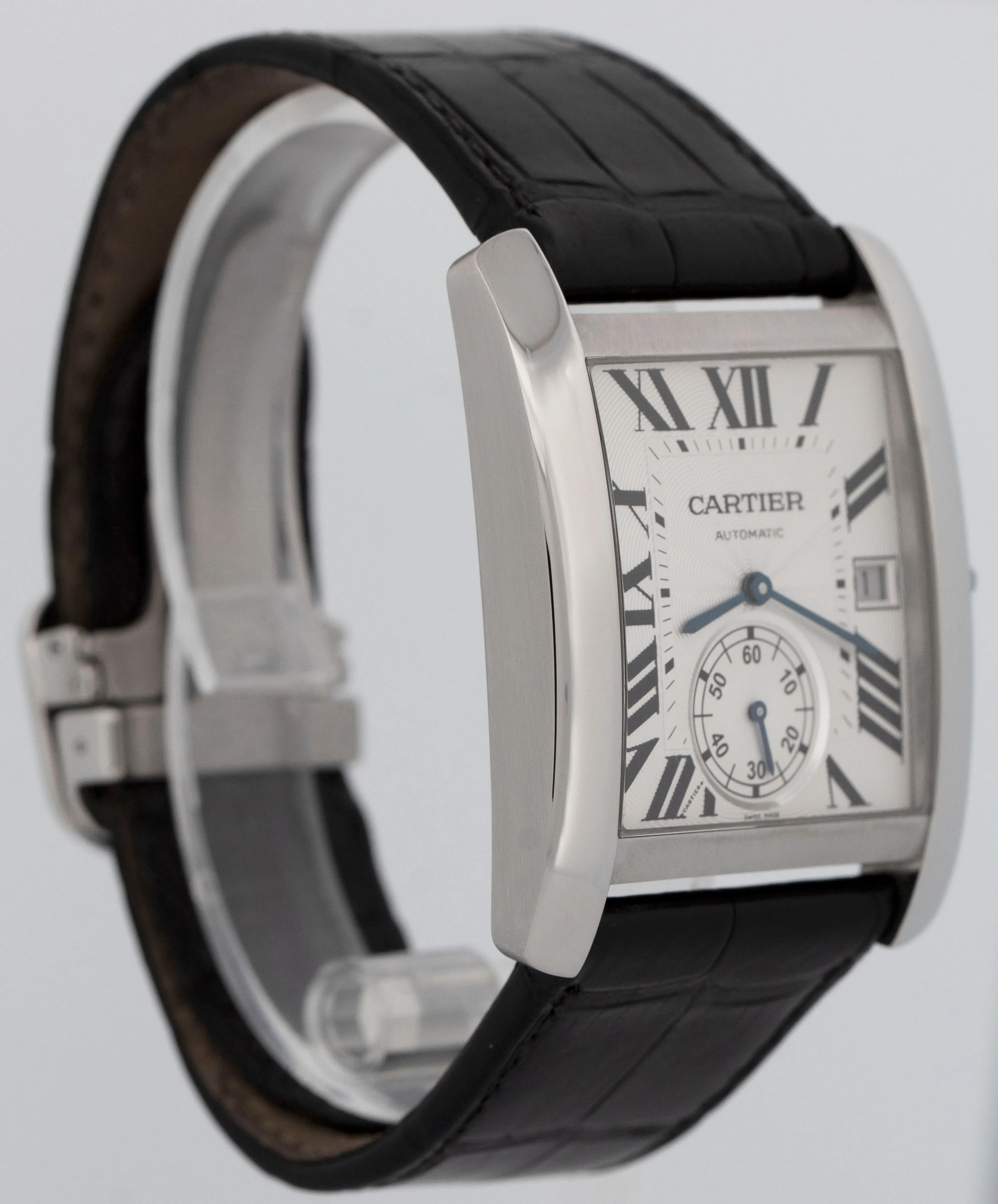 MINT Cartier Tank MC SILVER ROMAN Automatic Leather 34mm x 24mm 3589 W5330003