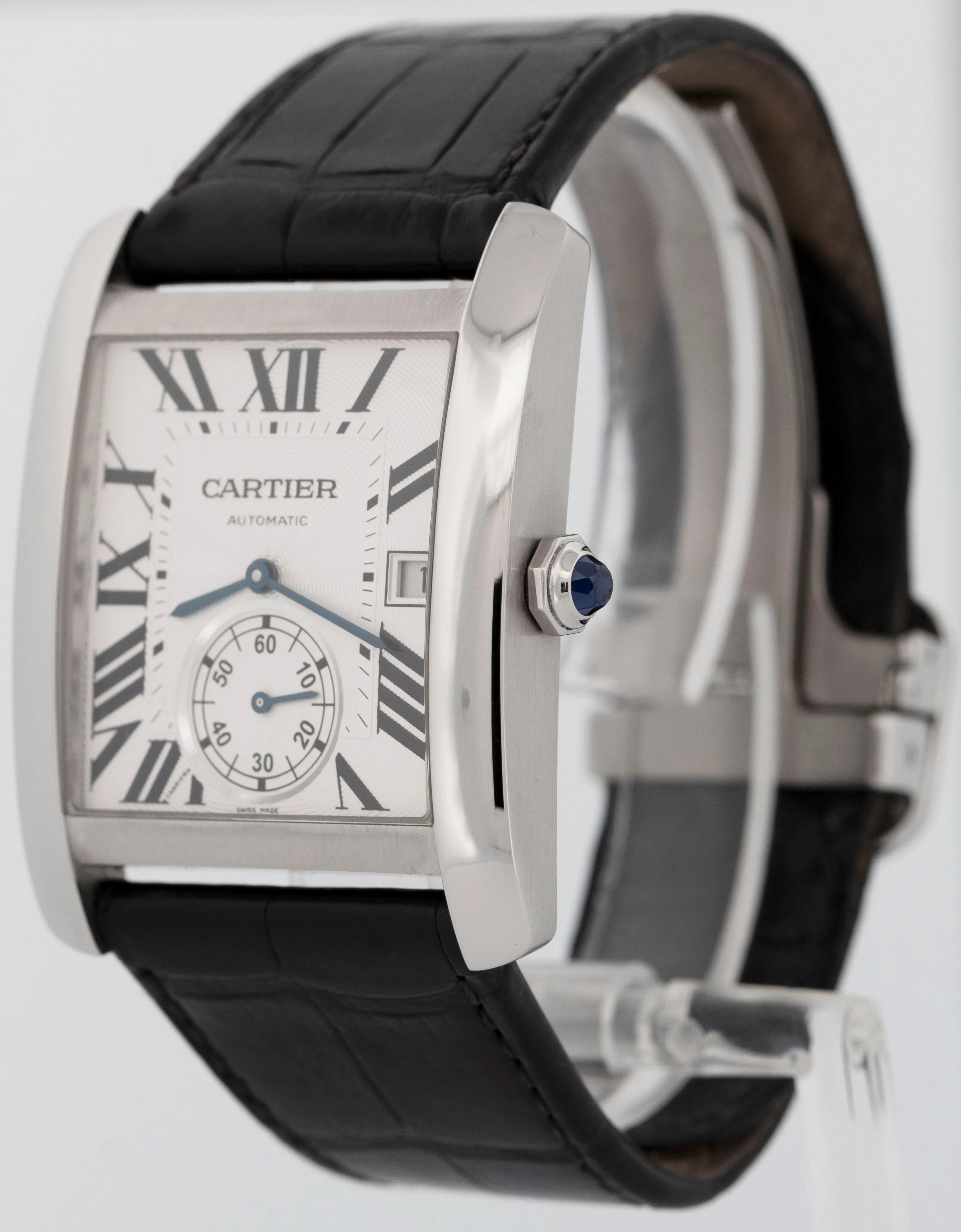 MINT Cartier Tank MC SILVER ROMAN Automatic Leather 34mm x 24mm 3589 W5330003