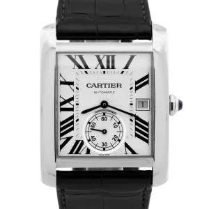 MINT Cartier Tank MC SILVER ROMAN Automatic Leather 34mm x 24mm 3589 W5330003