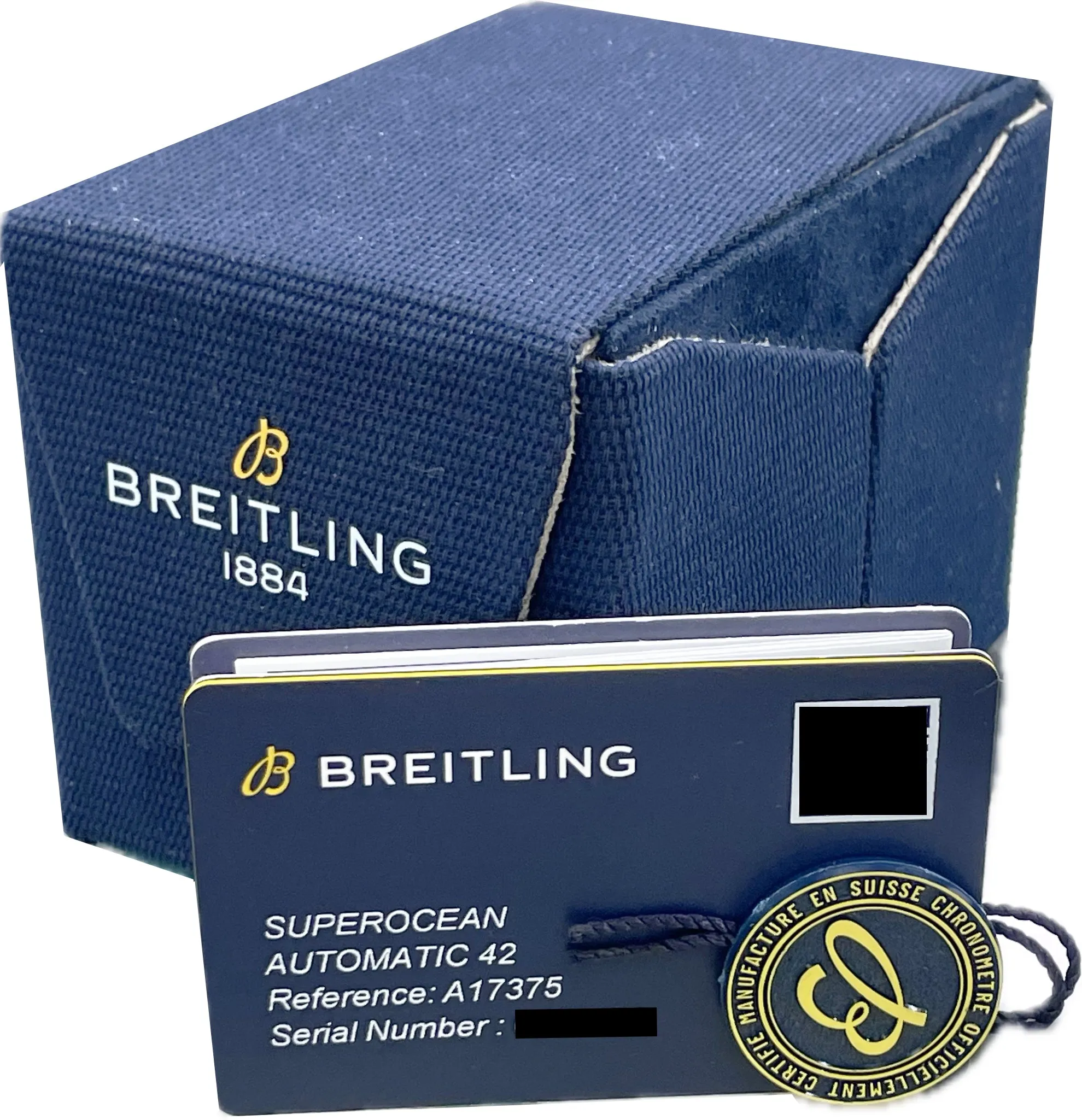 MINT PAPERS Breitling SuperOcean 42mm BLUE Rubber Automatic Watch A17375 BOX