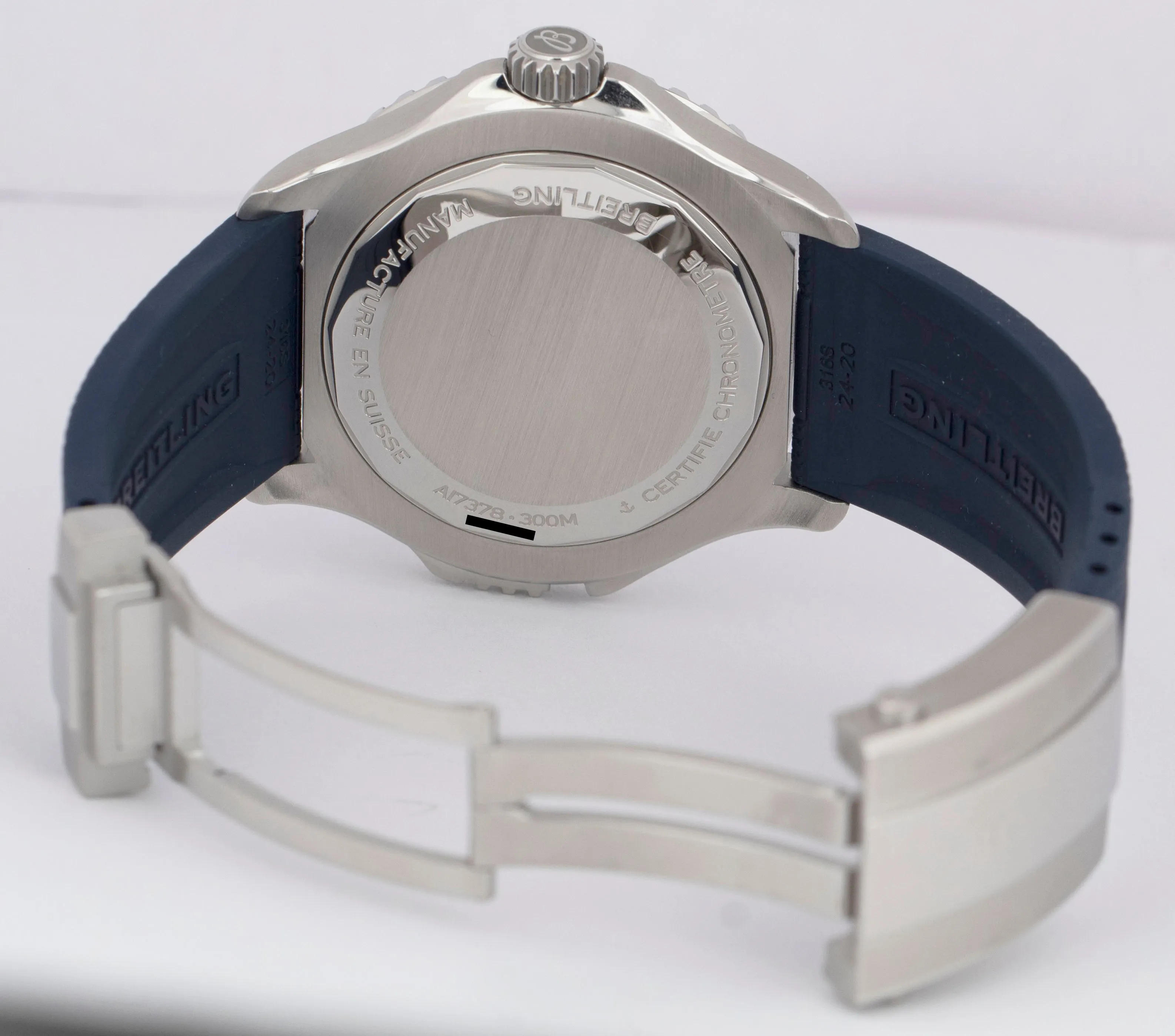 MINT PAPERS Breitling SuperOcean 42mm BLUE Rubber Automatic Watch A17375 BOX
