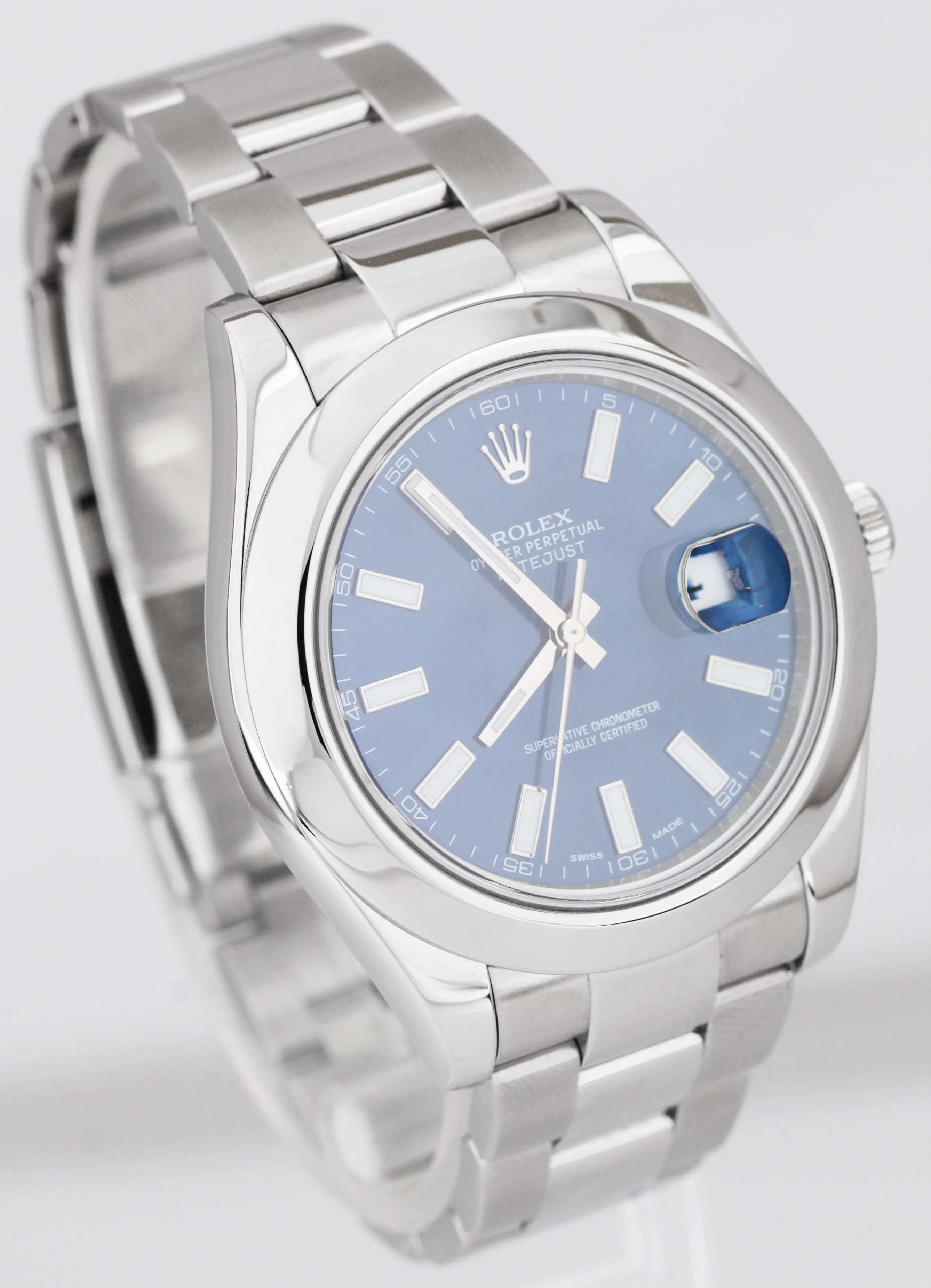 MINT PAPERS Rolex DateJust II Blue Smooth Steel 41mm Oyster Watch 116300 B P