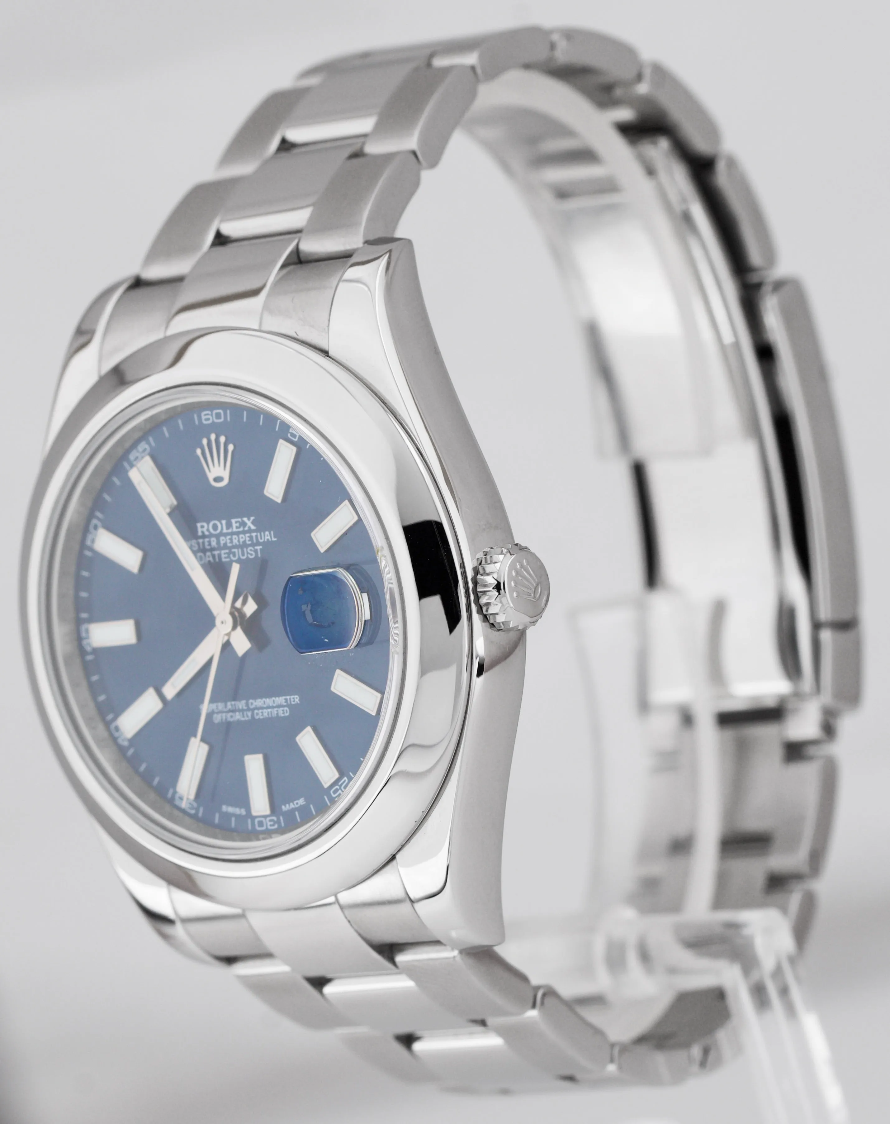 MINT PAPERS Rolex DateJust II Blue Smooth Steel 41mm Oyster Watch 116300 B P