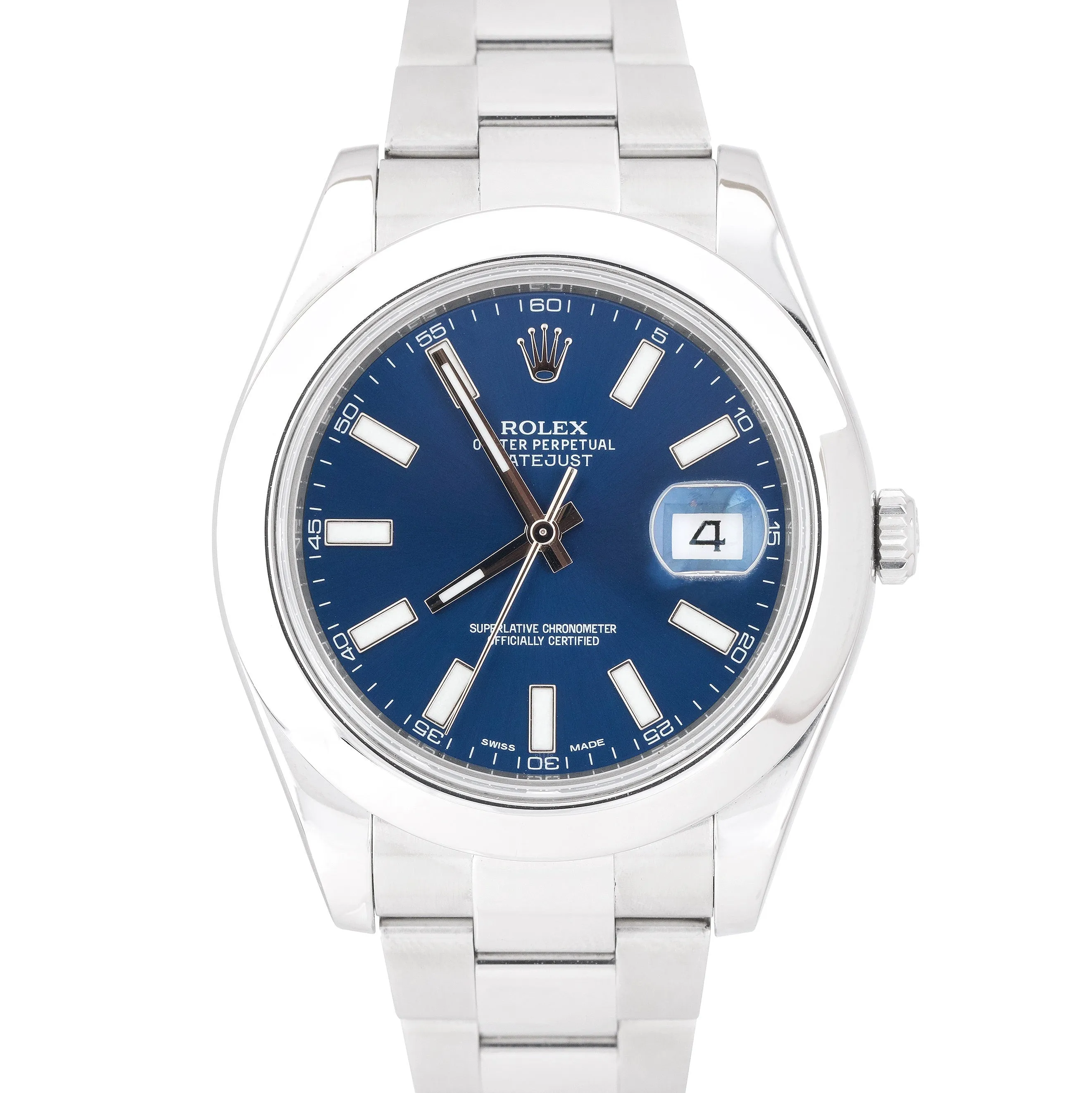 MINT PAPERS Rolex DateJust II Blue Smooth Steel 41mm Oyster Watch 116300 B P
