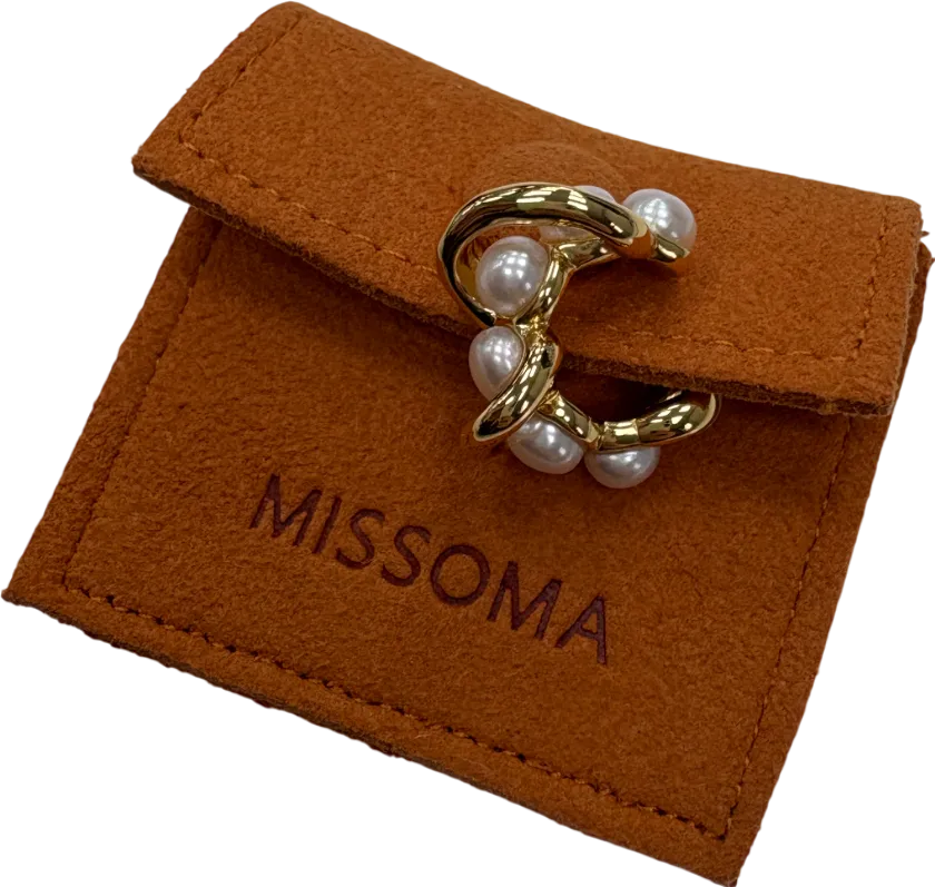 Missoma Molten Pearl 18ct Gold Twisted Double Ear Cuff