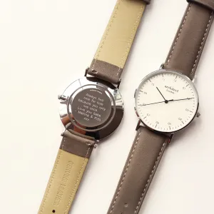 Modern Font Engraving - Men's Architect Zephyr   Urban Grey Strap