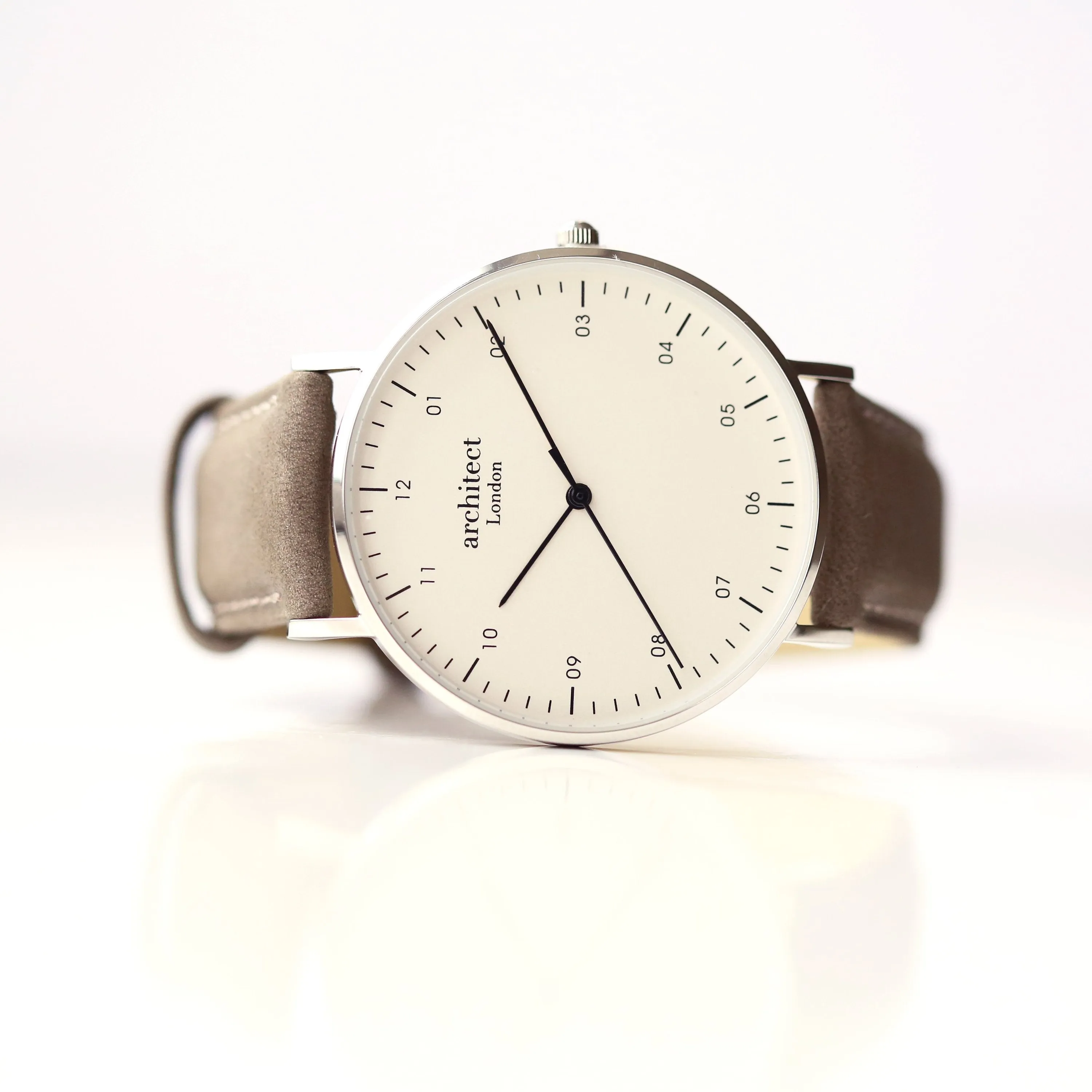 Modern Font Engraving - Men's Architect Zephyr   Urban Grey Strap