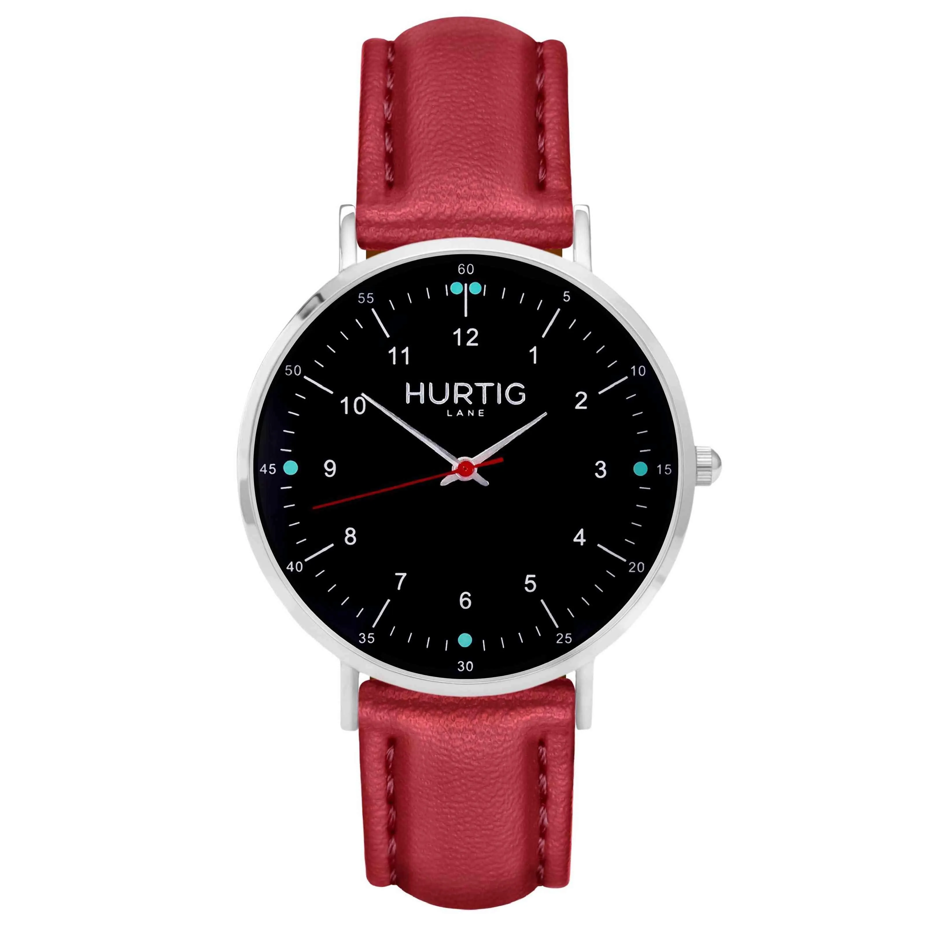 Moderna Vegan Leather Watch Silver, Black & Lilac
