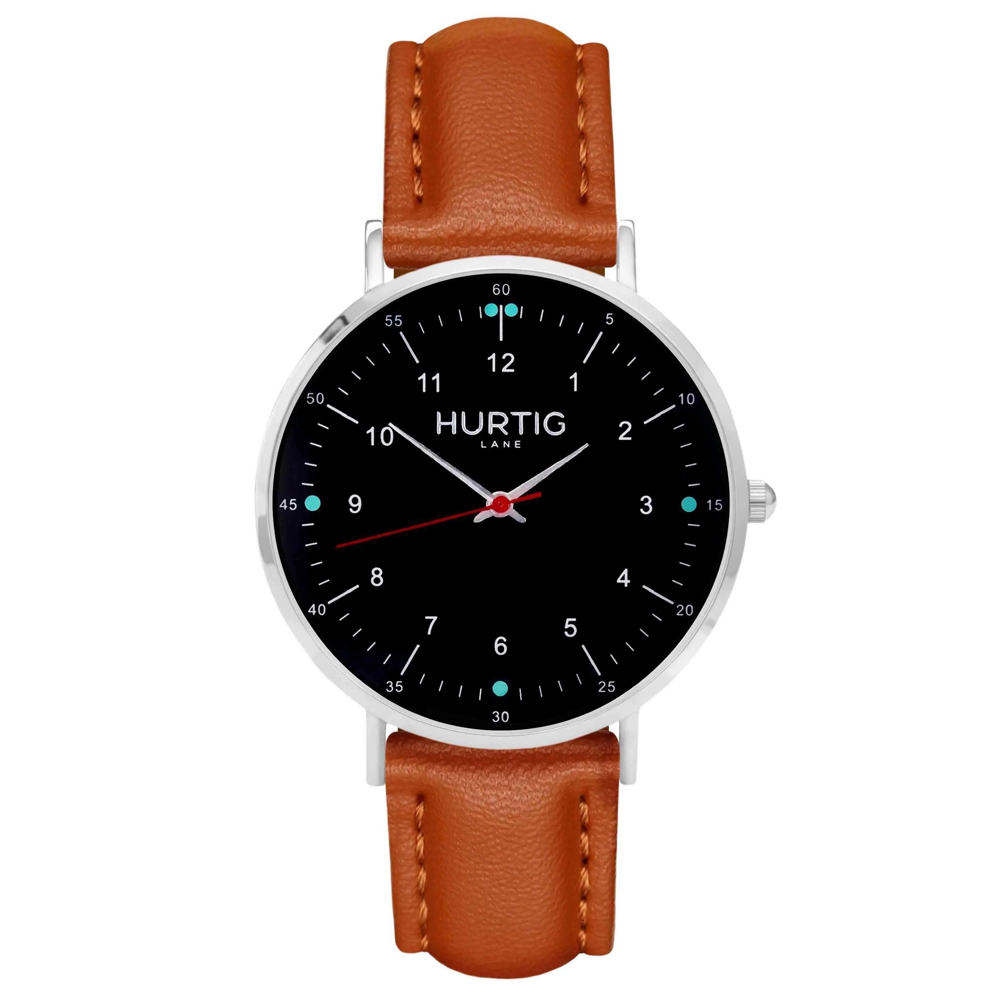 Moderna Vegan Leather Watch Silver, Black & Lilac
