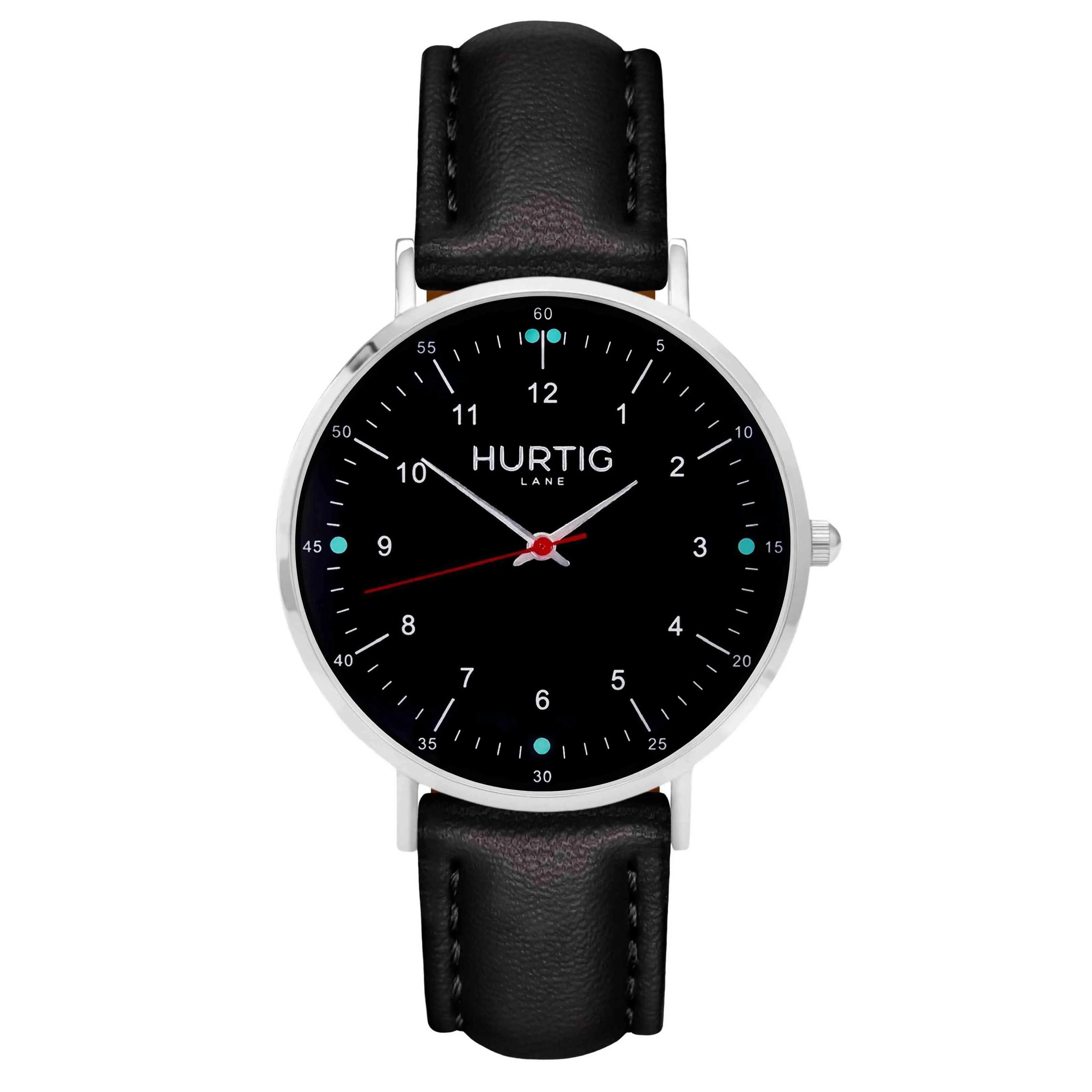 Moderna Vegan Leather Watch Silver, Black & Lilac